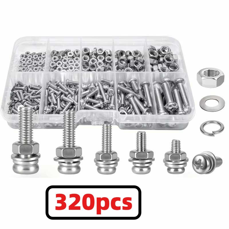 320pcs Premium 304 Stainless S - đánh giá và giá Nuts Mix